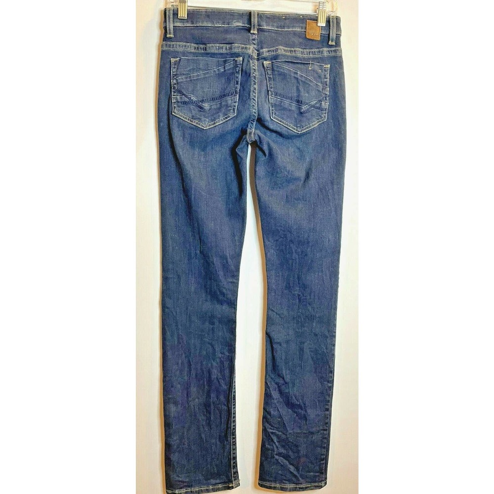 BKE Buckle Payton Jeans Straight Leg Sz 25L MEAS 28x33 Medium Wash Whiskered